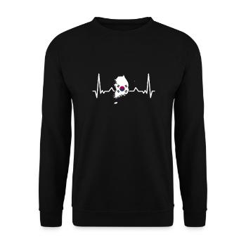 Carte de battement de cœur de la Corée du Sud Drapeau sud-coréen - Sweat-shirt Unisexe - noir - Devant - Alina (178cm) & Michal (187cm)