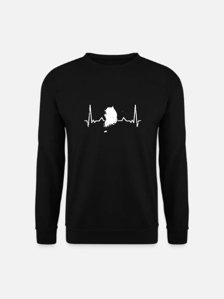 Südkorea Vintage Herzschlag Karte Koreaner - Unisex Pullover - Schwarz