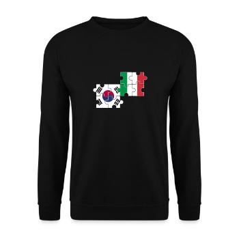 Corée du Sud Italie Drapeau Italiens Sud-Coréens - Sweat-shirt Unisexe - noir - Devant - Alina (178cm) & Michal (187cm)