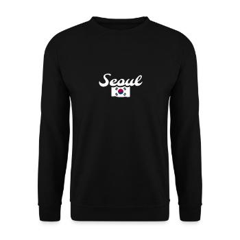 Séoul Vintage Corée du Sud drapeau sud-coréen - Sweat-shirt Unisexe - noir - Devant - Alina (178cm) & Michal (187cm)
