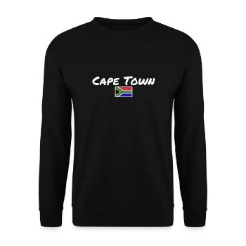 Drapeau : Le Cap, Afrique du Sud, Afrique du Sud - Sweat-shirt Unisexe - noir - Devant - Alina (178cm) & Michal (187cm)