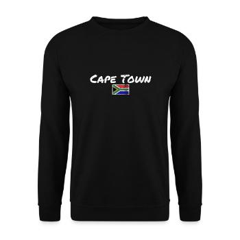 Cape Town Vintage Südafrika Südafrikanische Flagge - Unisex Pullover - Schwarz - Vorne - Alina (178cm) & Michal (187cm)