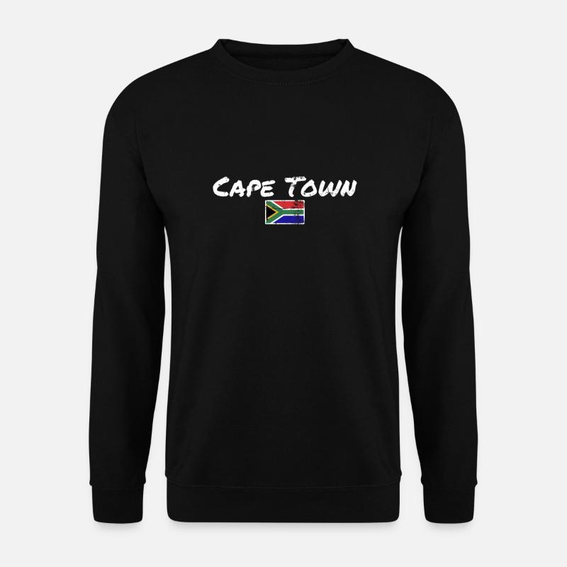 Cape Town Vintage Südafrika Südafrikanische Flagge - Unisex Pullover - Schwarz