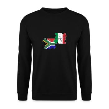 South Africa Italy Vintage Flag South African - Unisex Sweatshirt - black - Front - Alina (178cm) & Michal (187cm)