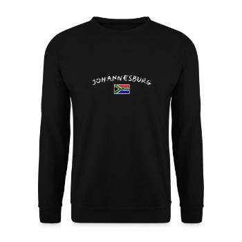 Johannesburg Vintage Südafrika Flagge - Unisex Pullover - Schwarz - Vorne - Alina (178cm) & Michal (187cm)
