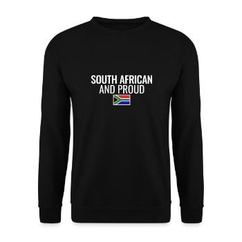 South African And Proud South Africa Flag - Unisex Sweatshirt - black - Front - Alina (178cm) & Michal (187cm)