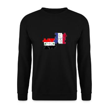 Syrie France Vintage Drapeau Français Syrien - Sweat-shirt Unisexe - noir - Devant - Alina (178cm) & Michal (187cm)