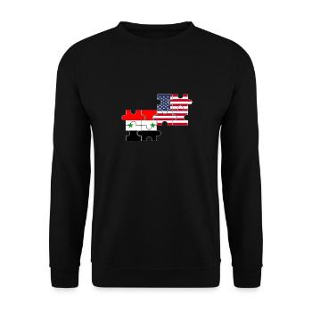 Syrie, Etats-Unis, drapeau, Américain, Syrien - Sweat-shirt Unisexe - noir - Devant - Alina (178cm) & Michal (187cm)