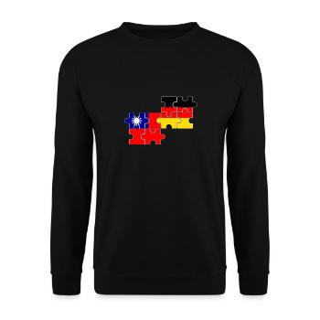 Taiwan Germany Flag German Taiwanese - Unisex Sweatshirt - black - Front - Alina (178cm) & Michal (187cm)