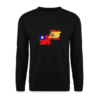 Taiwan Spain Flag Spanish Taiwanese - Unisex Sweatshirt - black - Front - Alina (178cm) & Michal (187cm)