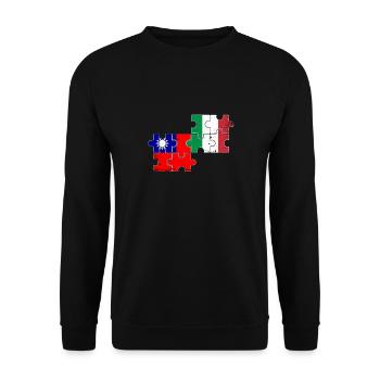Taiwan Italy Vintage Flag Italian Taiwanese - Unisex Sweatshirt - black - Front - Alina (178cm) & Michal (187cm)