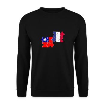 Taiwan France Flag French Taiwanese - Unisex Sweatshirt - black - Front - Alina (178cm) & Michal (187cm)