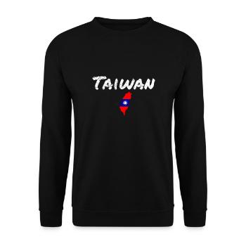 Taiwan Vintage Map Taiwanese Flag Taiwanese - Unisex Sweatshirt - black - Front - Alina (178cm) & Michal (187cm)