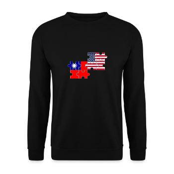 Taiwan USA Flag American Taiwanese - Unisex Sweatshirt - black - Front - Alina (178cm) & Michal (187cm)