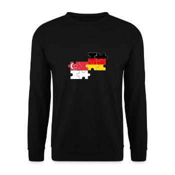 Singapur Deutschland Flagge Deutsch Singapurer - Unisex Pullover - Schwarz - Vorne - Alina (178cm) & Michal (187cm)