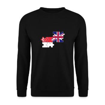 Singapore UK Flag British Singaporean - Unisex Sweatshirt - black - Front - Alina (178cm) & Michal (187cm)