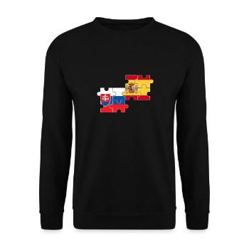 Slovakia, Spain, flag, Spain, Slovakia - Unisex Sweatshirt - black - Front - Alina (178cm) & Michal (187cm)