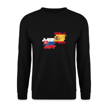 Slovakia Spain Vintage Flag Spanish Slovak - Unisex Sweatshirt - black - Front - Alina (178cm) & Michal (187cm)