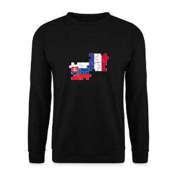 Slovakia, France, flag, French, Slovak - Unisex Sweatshirt - black - Front - Alina (178cm) & Michal (187cm)
