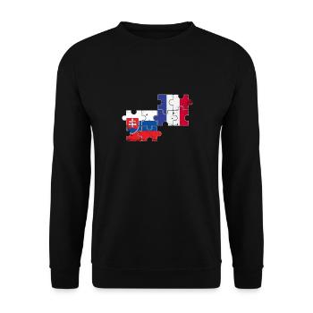 Slovakia France Vintage Flag Slovak - Unisex Sweatshirt - black - Front - Alina (178cm) & Michal (187cm)