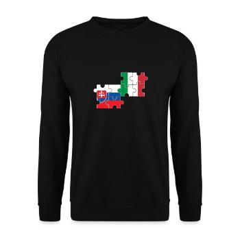 Slovakia, Italy, flag, Italian, Slovak - Unisex Sweatshirt - black - Front - Alina (178cm) & Michal (187cm)