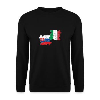 Slovakia Italy Vintage Flag Italian Slovak - Unisex Sweatshirt - black - Front - Alina (178cm) & Michal (187cm)