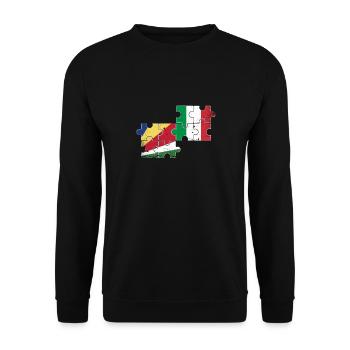 Seychelles Italie Vintage drapeau Seychelles - Sweat-shirt Unisexe - noir - Devant - Alina (178cm) & Michal (187cm)