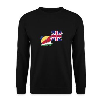 Seychellen UK Flagge Britisch Seycheller - Unisex Pullover - Schwarz - Vorne - Alina (178cm) & Michal (187cm)
