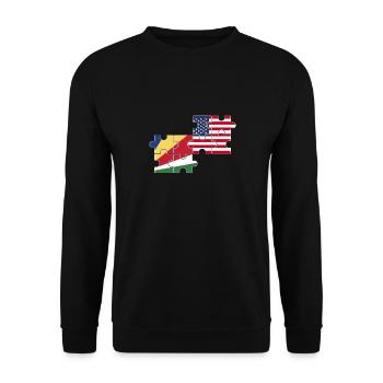 Seychelles USA Drapeau Seychelles américaines - Sweat-shirt Unisexe - noir - Devant - Alina (178cm) & Michal (187cm)