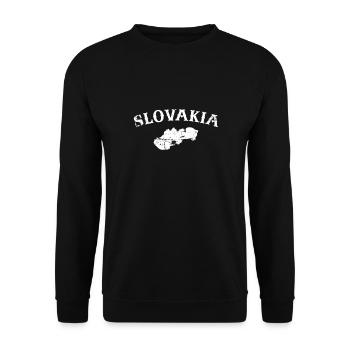 Slovakia Vintage Slowakische Karte Slowake - Unisex Pullover - Schwarz - Vorne - Alina (178cm) & Michal (187cm)