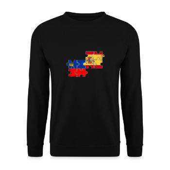 Liechtenstein Espagne Vintage drapeau - Sweat-shirt Unisexe - noir - Devant - Alina (178cm) & Michal (187cm)