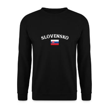 Slovensko Slowakische Flagge Slowake - Unisex Pullover - Schwarz - Vorne - Alina (178cm) & Michal (187cm)