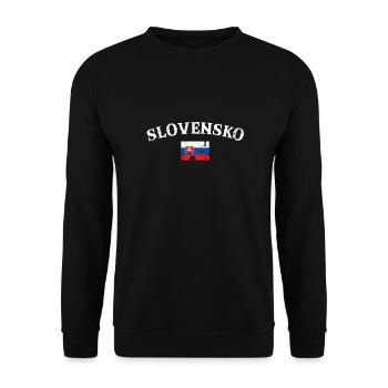 Slovensko Vintage Slowakische Flagge Slowake - Unisex Pullover - Schwarz - Vorne - Alina (178cm) & Michal (187cm)