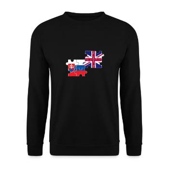 Slowakei UK Flagge Britisch Slowakisch - Unisex Pullover - Schwarz - Vorne - Alina (178cm) & Michal (187cm)
