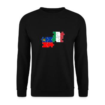 Liechtenstein Italien Flagge Liechtensteiner - Unisex Pullover - Schwarz - Vorne - Alina (178cm) & Michal (187cm)