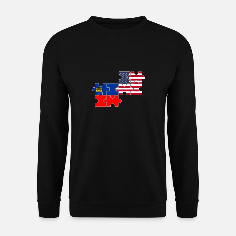 Liechtenstein États-Unis Drapeau Liechtensteiner - Sweat-shirt Unisexe - noir
