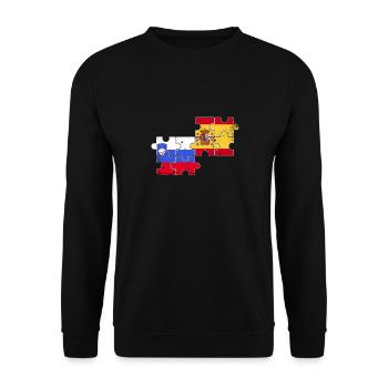 Slovenia Spain Vintage Flag Spanish Slovenian - Unisex Sweatshirt - black - Front - Alina (178cm) & Michal (187cm)