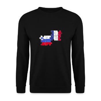 Slovenia France Vintage Flag Slovenian - Unisex Sweatshirt - black - Front - Alina (178cm) & Michal (187cm)