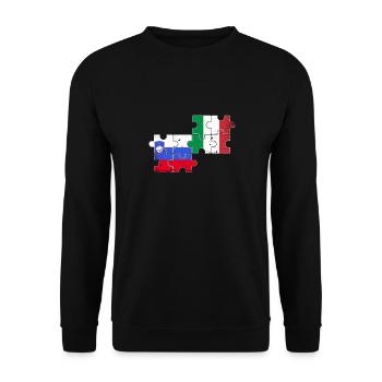 Slovenia Italy Vintage Flag Italian Slovenian - Unisex Sweatshirt - black - Front - Alina (178cm) & Michal (187cm)