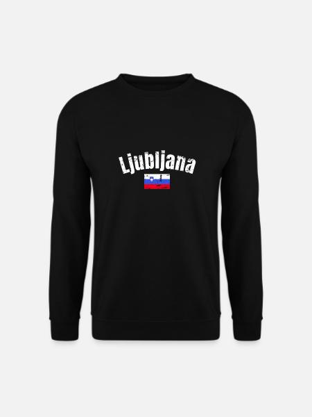 Ljubljana Vintage Slowenien Slowenische Flagge - Unisex Pullover - Schwarz