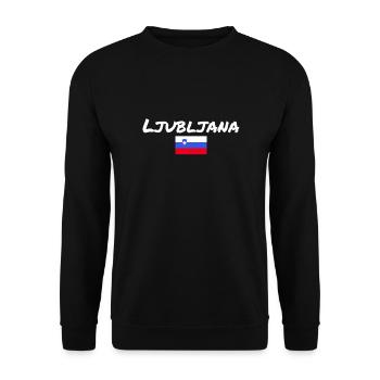 Ljubljana, Slovénie, Drapeau slovène, Slovène - Sweat-shirt Unisexe - noir - Devant - Alina (178cm) & Michal (187cm)