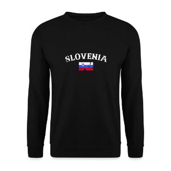 Slovenia Vintage Slovenia Flag Slovenian - Unisex Sweatshirt - black - Front - Alina (178cm) & Michal (187cm)