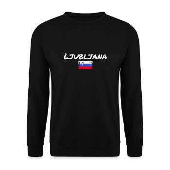 Ljubljana Vintage Slovenia Slovenian Flag - Unisex Sweatshirt - black - Front - Alina (178cm) & Michal (187cm)