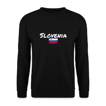 Slovénie Vintage Slovénie Drapeau slovène - Sweat-shirt Unisexe - noir - Devant - Alina (178cm) & Michal (187cm)