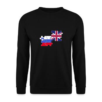 Slowenien UK Flagge Britisch Slowenisch - Unisex Pullover - Schwarz - Vorne - Alina (178cm) & Michal (187cm)