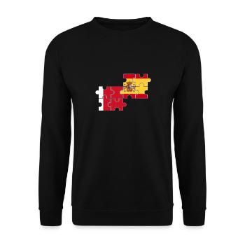 Dubai Spanien Flagge Spanisch Dubaier - Unisex Pullover - Schwarz - Vorne - Alina (178cm) & Michal (187cm)