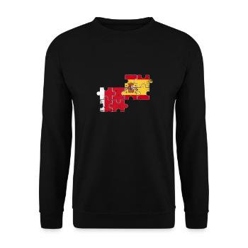 Dubai Spanien Vintage Flagge Spanisch Dubaier - Unisex Pullover - Schwarz - Vorne - Alina (178cm) & Michal (187cm)