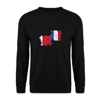 Dubai Frankreich Vintage Flagge Dubaier - Unisex Pullover - Schwarz - Vorne - Alina (178cm) & Michal (187cm)