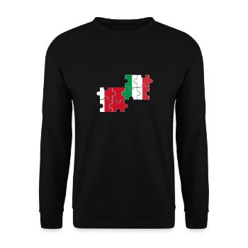 Dubai Italien Flagge Italienisch Dubaier - Unisex Pullover - Schwarz - Vorne - Alina (178cm) & Michal (187cm)