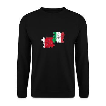 Dubai Italien Vintage Flagge Italienisch Dubaier - Unisex Pullover - Schwarz - Vorne - Alina (178cm) & Michal (187cm)